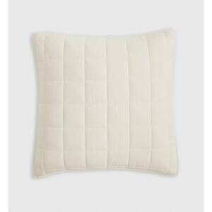 Quince European Linen Quilted Box Euro 20"X 20" Sham Ivory NWOT #9